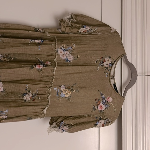 R13 SHREDDED RELAXED MIDI DRESS - FLORAL - Picture 3 of 6